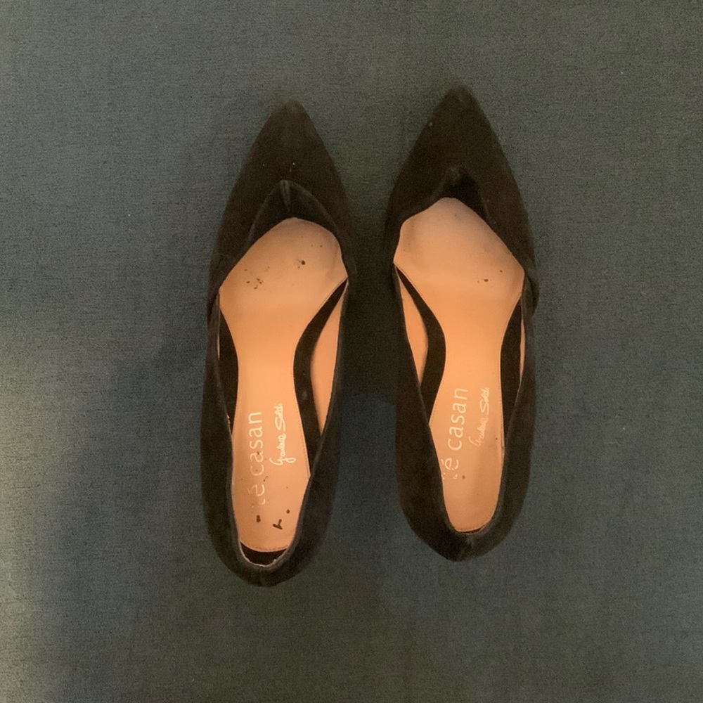 Te casan black suede heels sz 36.5 Limited 60 NY edition